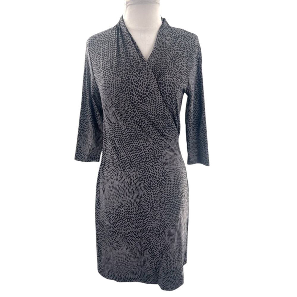 J. McLaughlin Catalina Cloth Faux Wrap‎ Dotted Half Sleeve Dress Sz XS